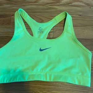 Nike sports bra.  Yellow.  Size XL